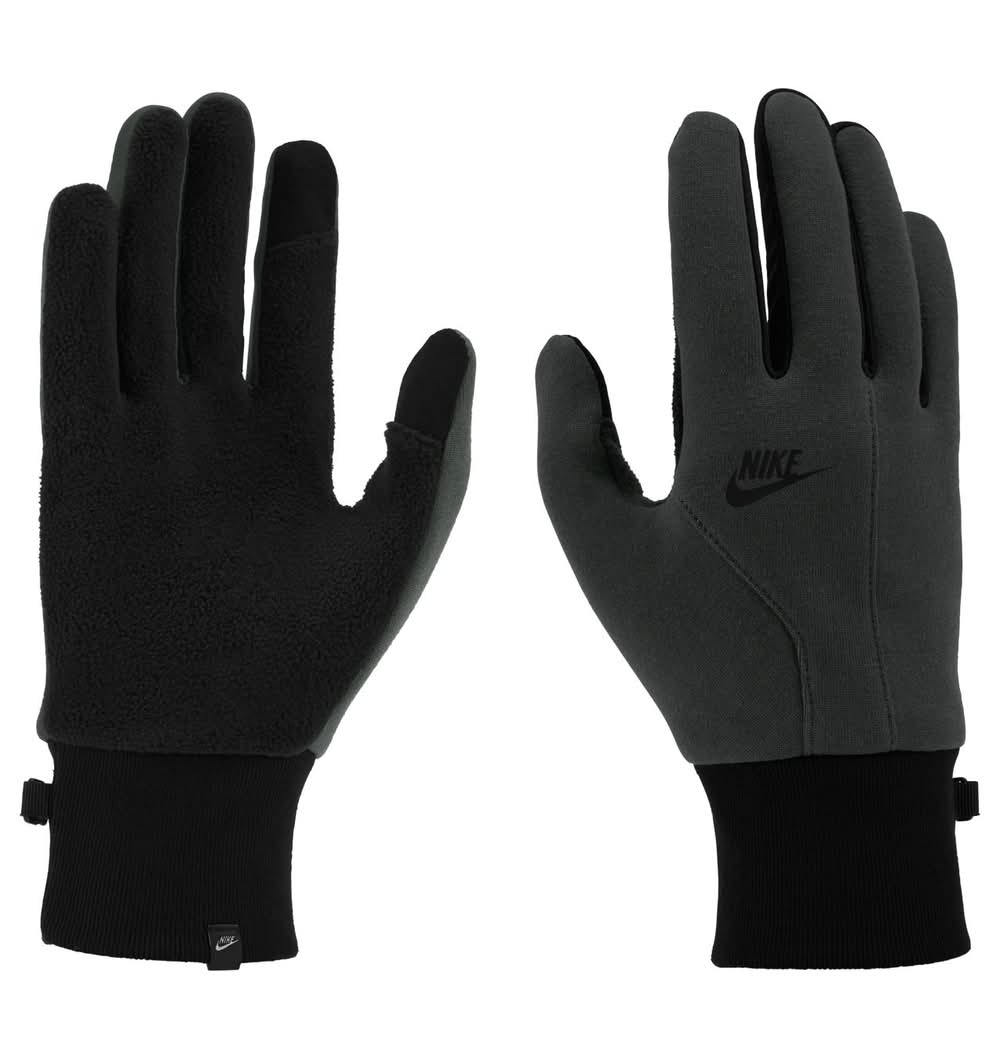 Nike Men's Tech Fleece 2.0 Large Running Gloves (Anthracite/Black/Black, L)