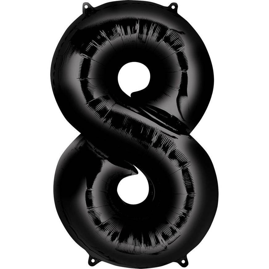 Uninflated 34in Black Number Balloon (8)
