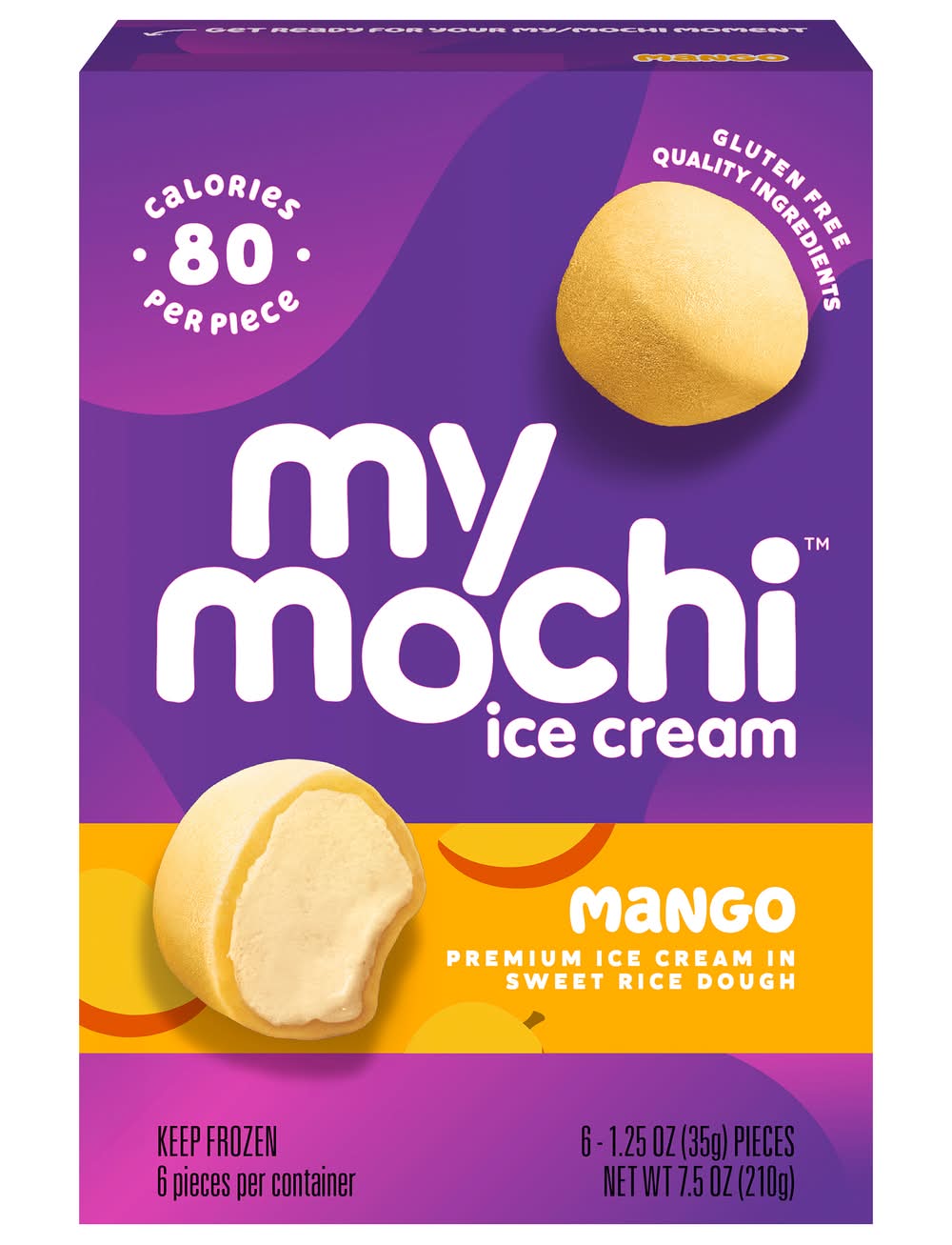 mymochi Ice Cream Mango (7.5 oz, 6 ct)