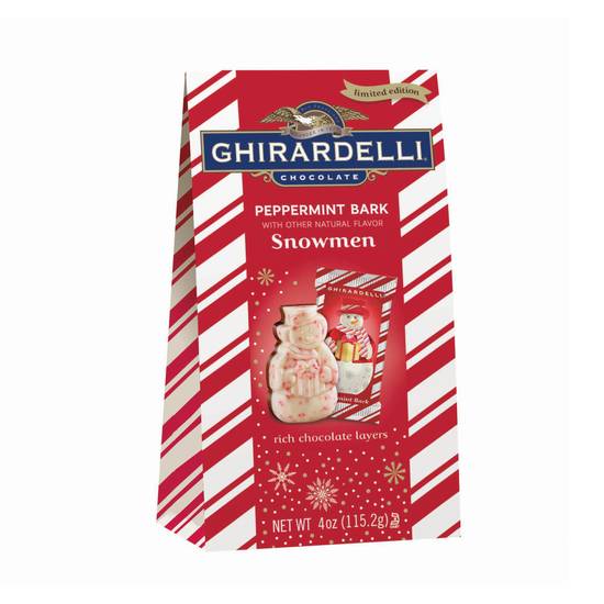 Ghirardelli Chocolate Snowmen (peppermint bark)