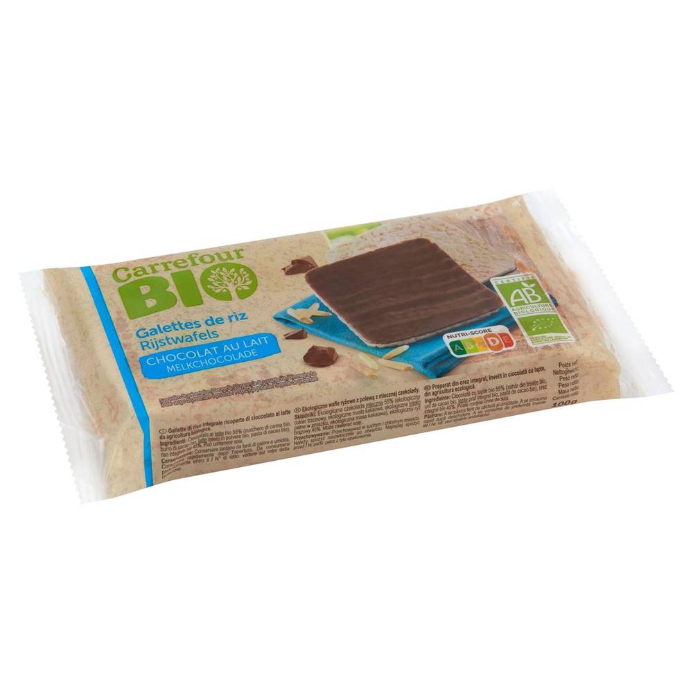 Carrefour Bio Galettes de Riz Chocolat au Lait 100 g