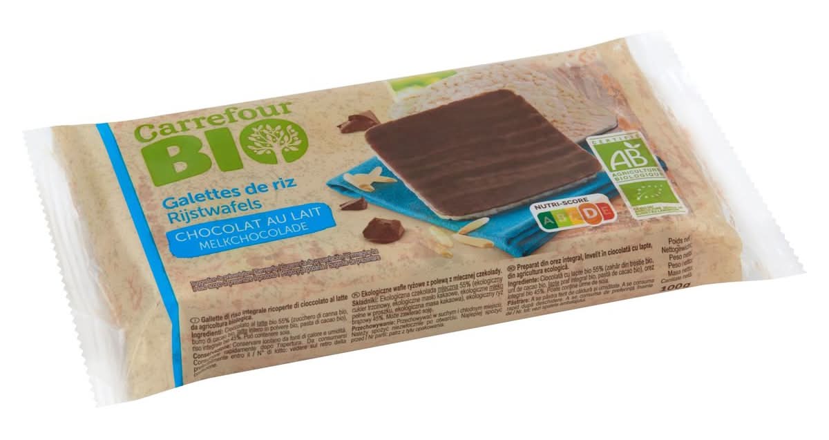 Carrefour Bio Galettes de Riz Chocolat au Lait 100 g