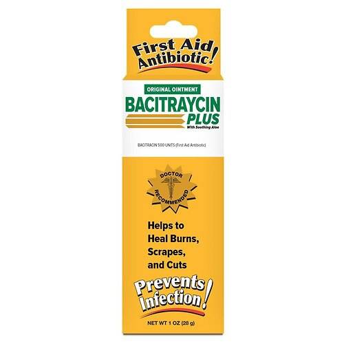 Bacitraycin Plus First Aid Antibiotic Wound Healing Ointment For Minor Cuts, Scrapes and Burns - 1.0 oz