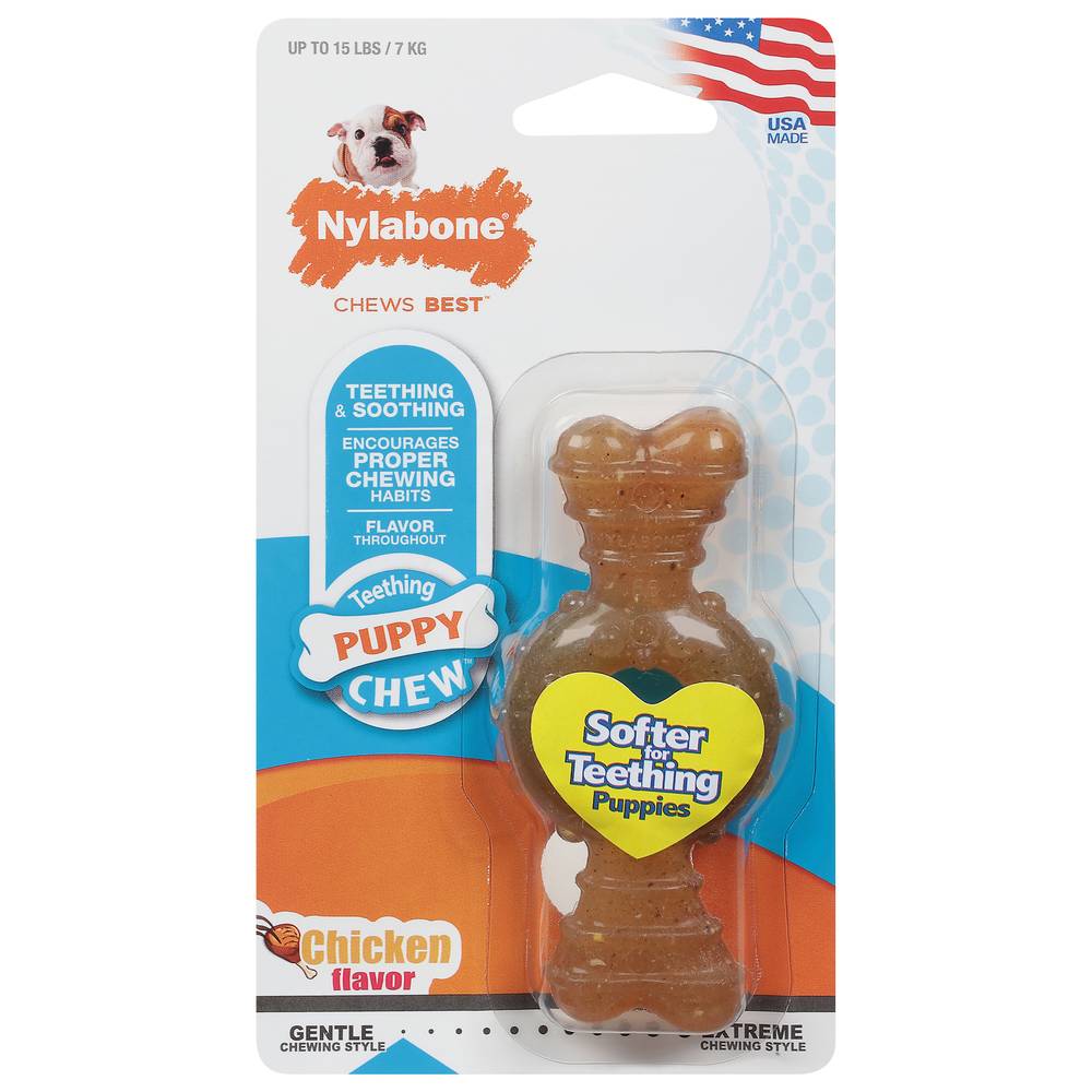 Nylabone Puppy Ring Bone, Chicken Flavor