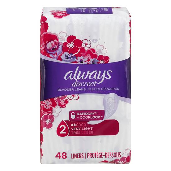 Always Discreet Incontinence Very Light Absorbency Size 2 (48 ct)