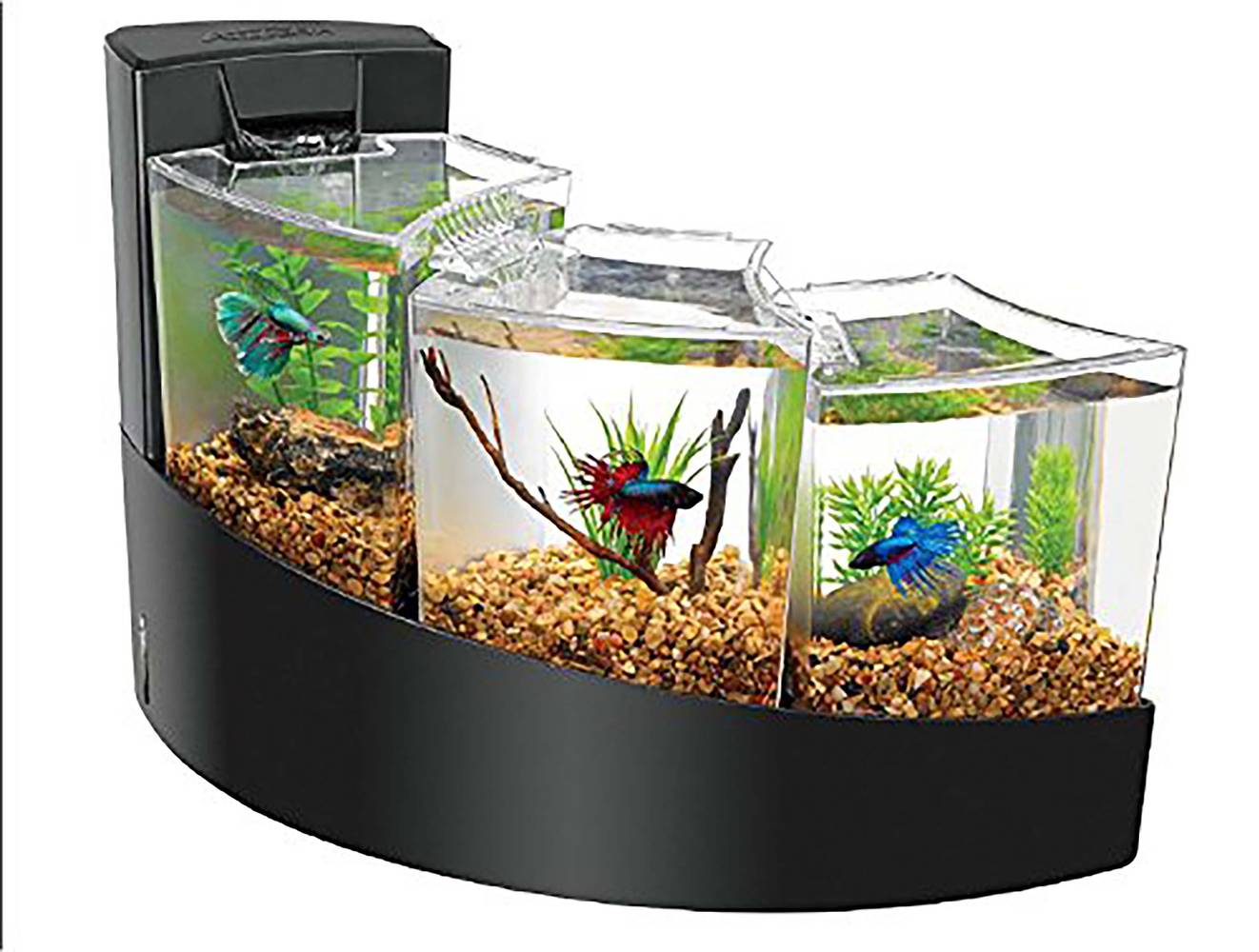 Aqueon Betta Falls Aquarium Kit, Black