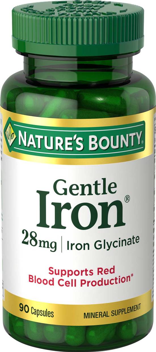 Nature's Bounty Gentle Iron Capsules, 28 Mg, 90 CT