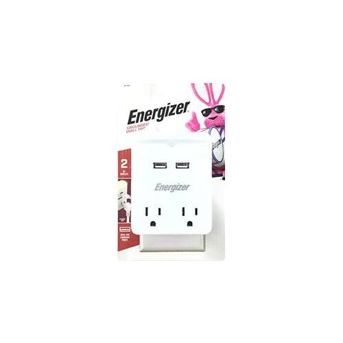 Energizer Wall Tap Dual Outlet & Usb + Led Night Light (1 ct)