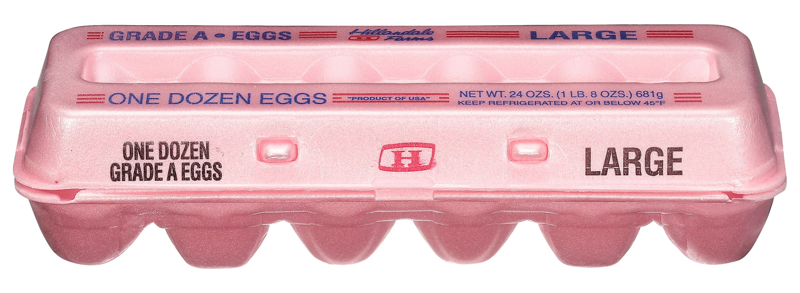 Hillandale Farms Farm Fresh Grade a White Eggs, L (24 oz, 12 ct)