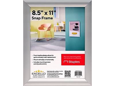 Excello Global Products Poster Frame (8.5 x 11/ silver aluminum)