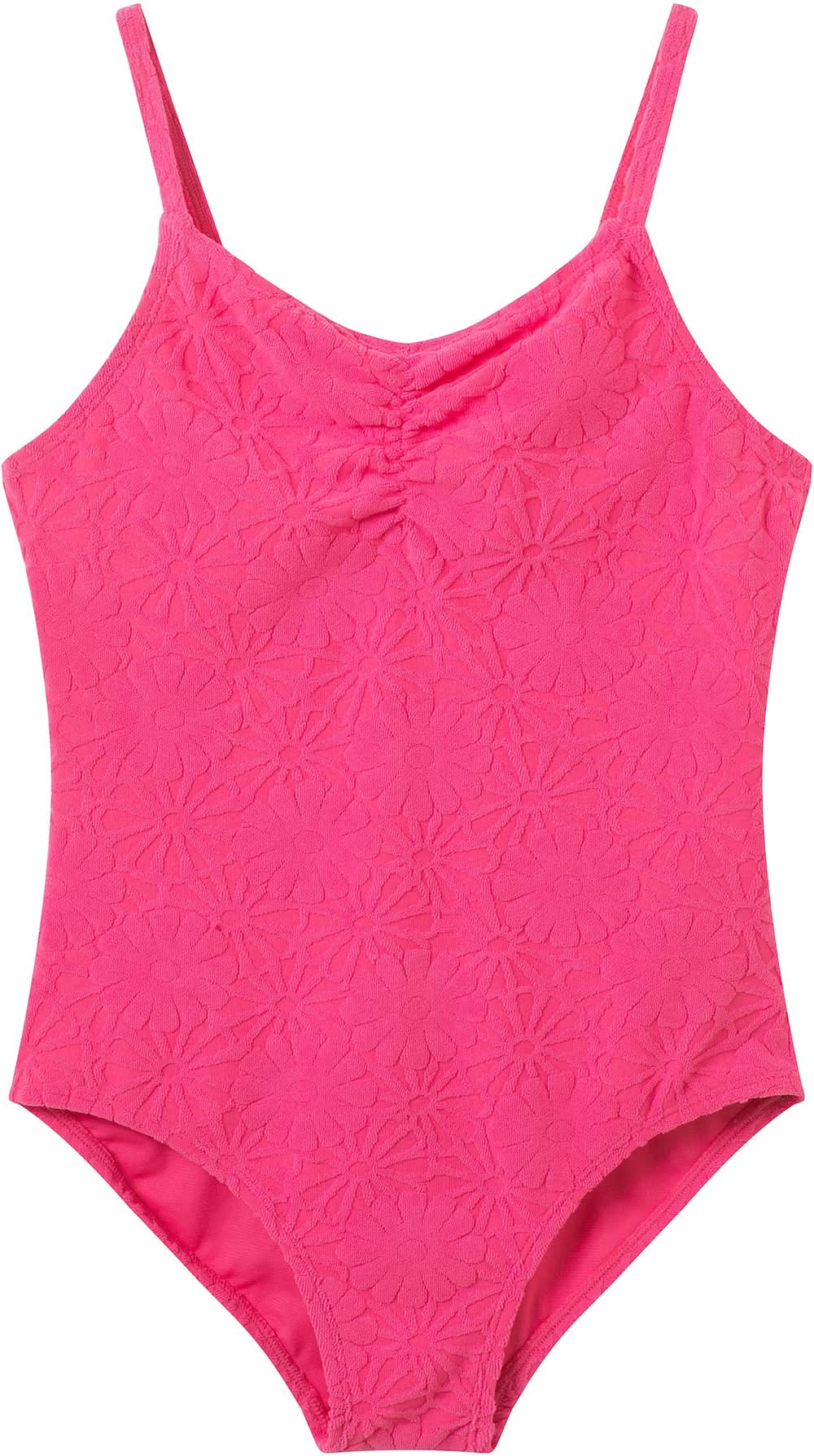 Andy & Evan Girls' Jacquard Terry One Piece Swimsuit (Pink, M)