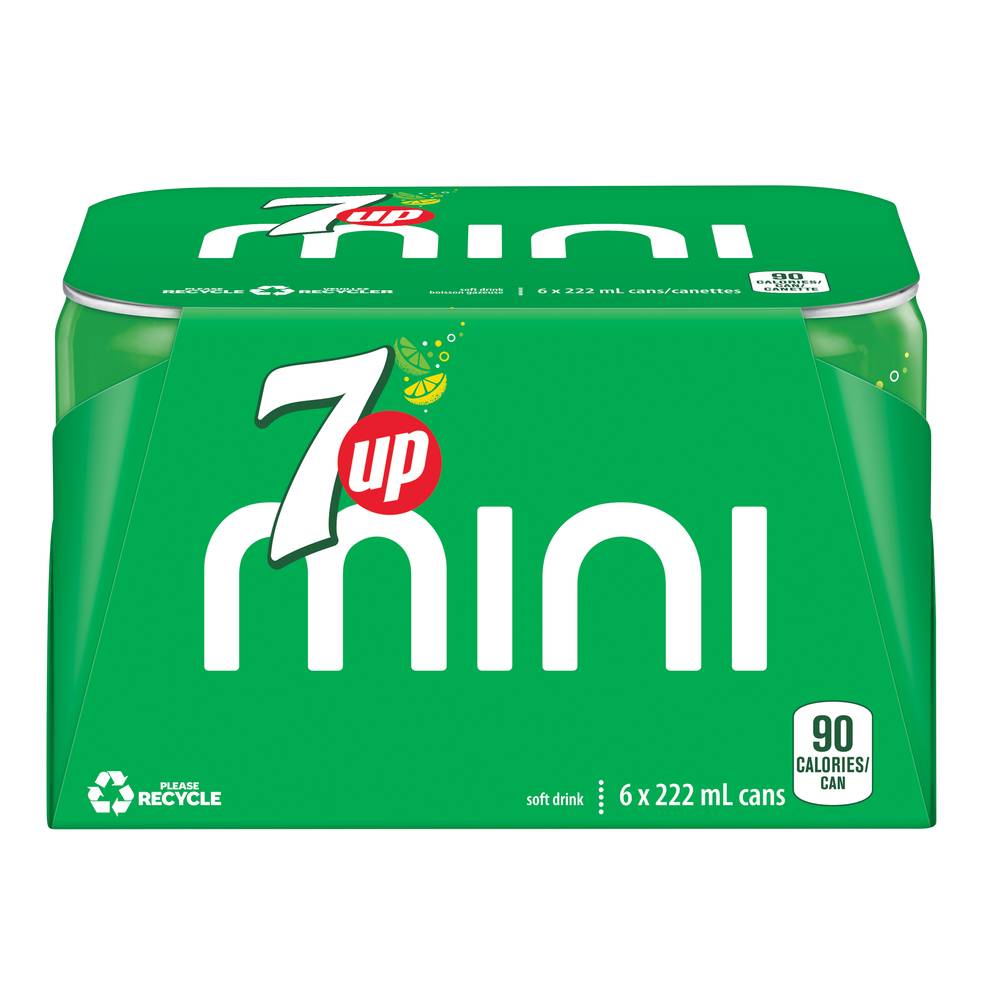 7UP Mini Original Soft Drink (6 units, 222 ml)