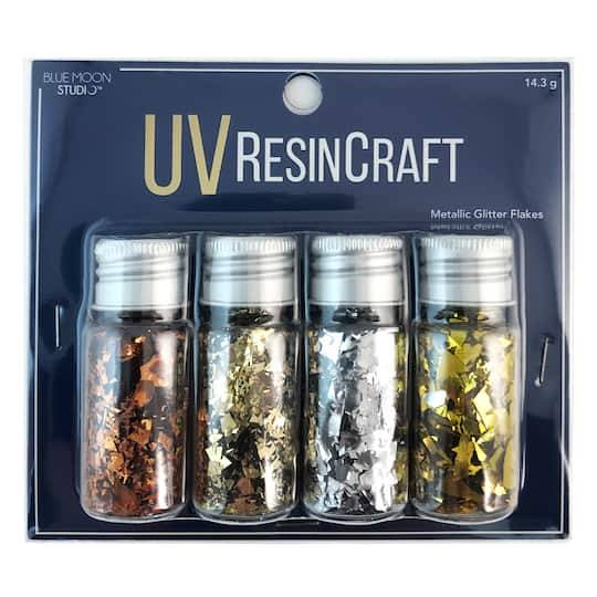 Blue Moon Studio Uv Resin Craft Metallic Glitter Flakes Set