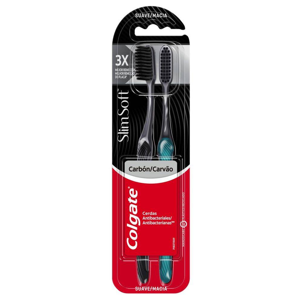 Colgate escova dental slim soft carvão macia (2 un)