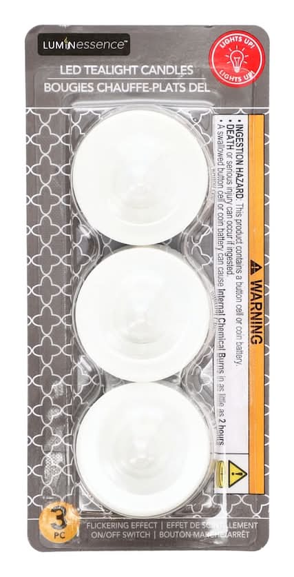 Luminessence Flickering Led Tealight Candles, White (3 ct)