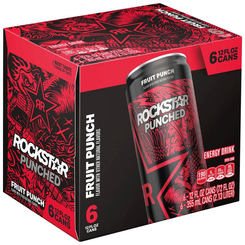Rockstar Energy Drink, Fruit Punch (6 x 12 fl oz)