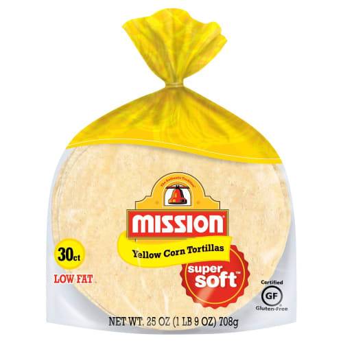 Mission Low Fat Super Soft Yellow Corn Tortillas (25 oz, 30 ct)