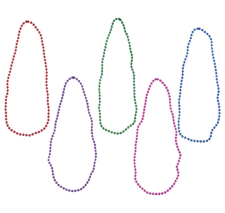 Colorful Metallic Beaded Party Necklaces, Assorted (5 ct)