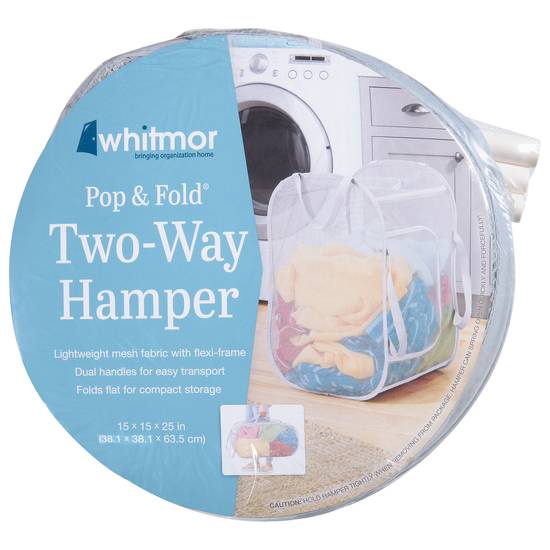 Whitmor Pop & Fold Two-Way Hamper