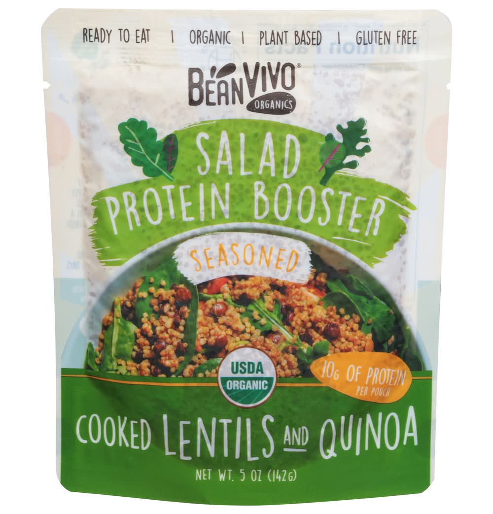 BeanVIVO Cooked Lentils & Quinoa, Seasoned Salad Protein Booster (5 oz)