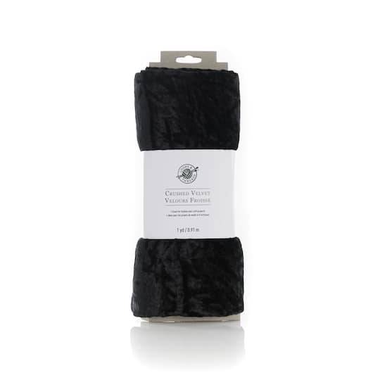 Loops & Threads Crushed Velvet Fabric Bundle, Black