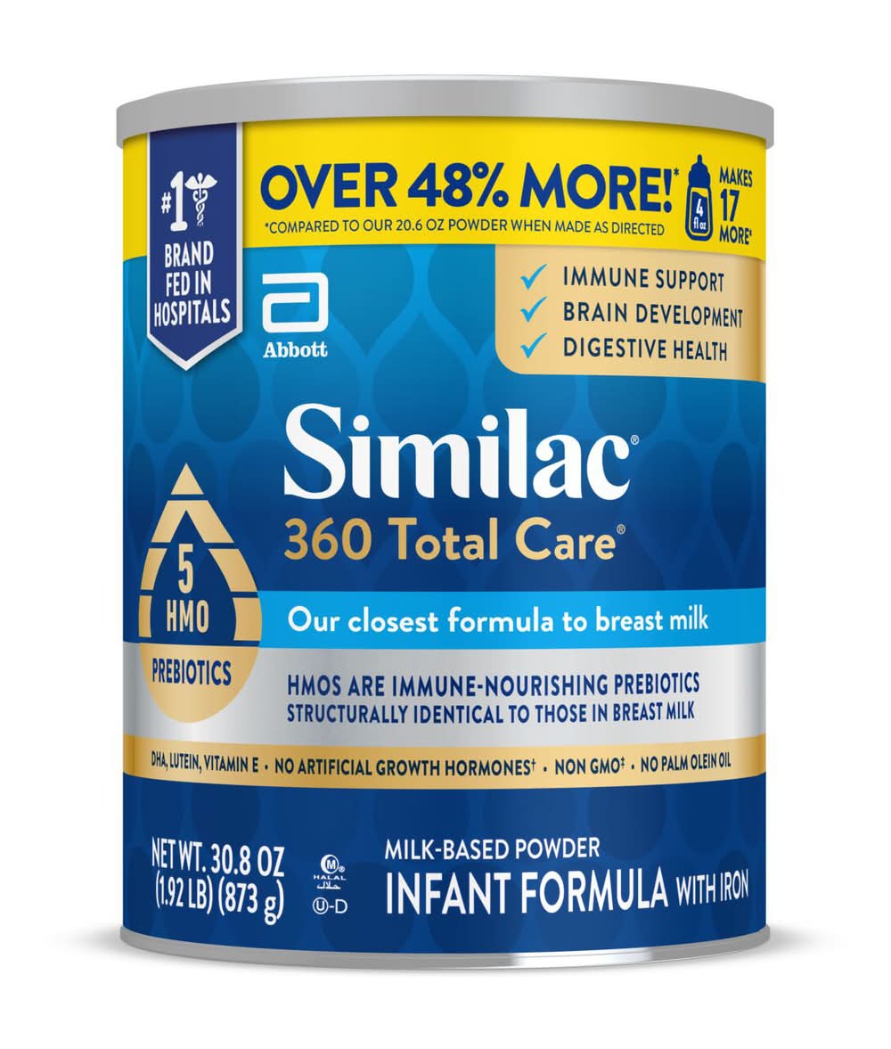Similac 360 Total Care Milk Based Powder Infant Formula With Iron (30.8 oz)