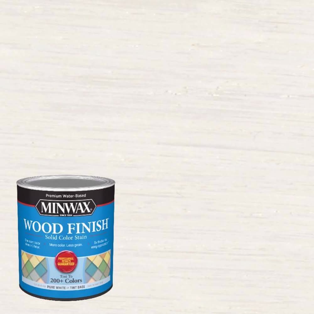 Minwax Wood Finish Water-Based Solid Pure White Tint Base Water-Based Wood Finish 1 Qt