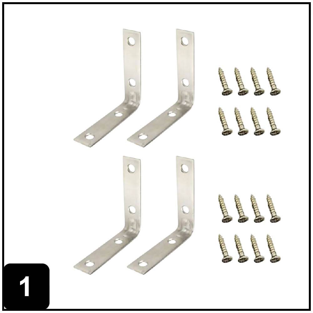 ReliaBilt Corner Brace 2-in x 0.625-in x 2-in 1.8 -Gauge Stainless steel Stainless steel Corner brace 4 -Pack