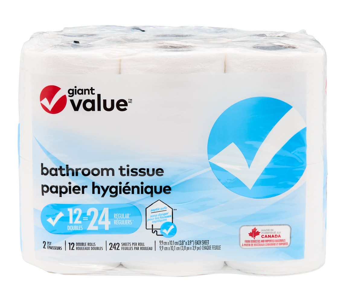 Giant Value Bathroom Tissue, 9.9x10.1 cm (12 ct)