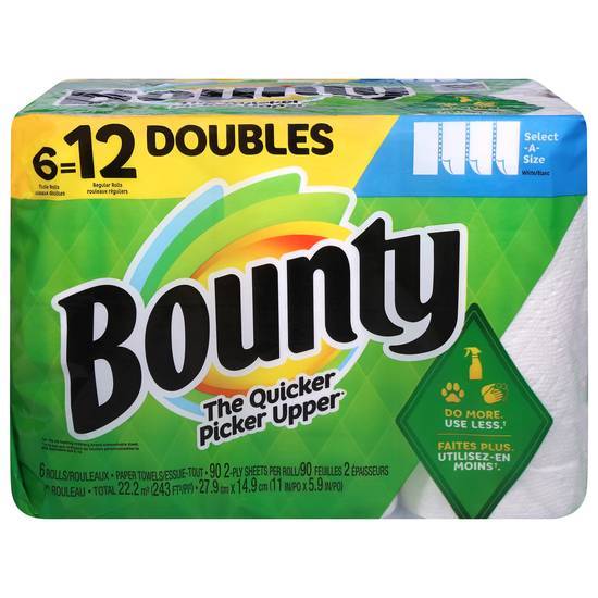 Bounty 2-ply Double Rolls White Paper Towels (27.9 cm x 14.9 cm/white)