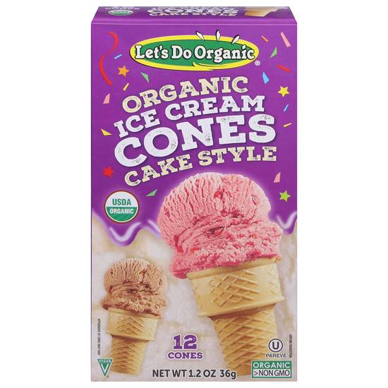 Let's Do Organic Cake Style Ice Cream Cones (12 ct)
