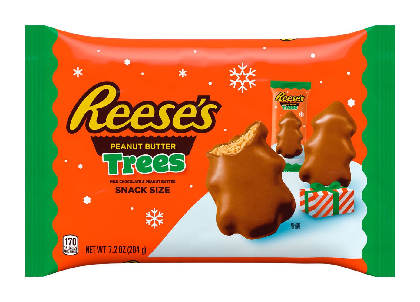 Reese's Milk Chocolate Peanut Butter Trees Snack Size Candy Christmas Bag (7.2 oz)