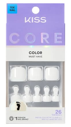 KISS Core Color Toe-Tally Yours Press-On Glue Toenails (0.07 oz, 29 ct)