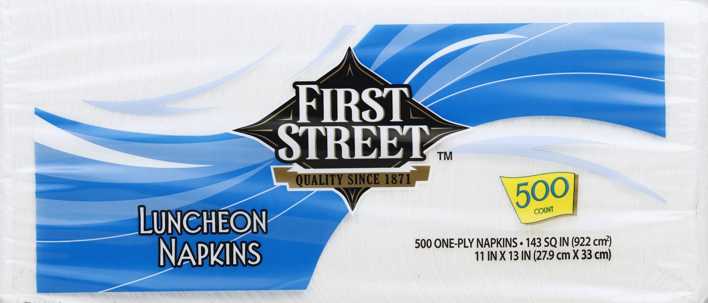 First Street 1 Ply Luncheon Napkins, 11x11 in, White (500 ct)