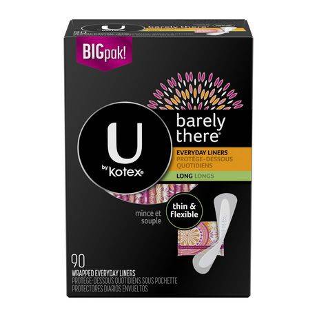 U By Kotex Barely There Long Everyday Liners (90 units)