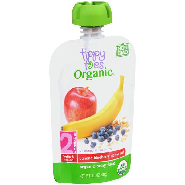 Tippy Toes Stage 2 Banana Blueberry Apple Oat Organic Baby Food