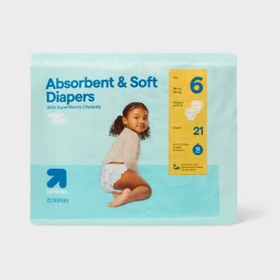 up&up Superabsorb Disposable Diapers, 6 (21 ct)