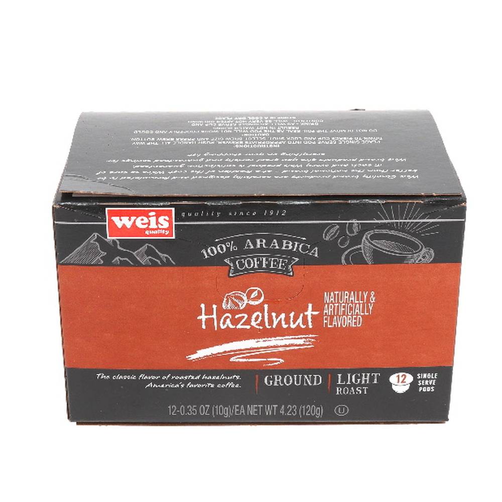 Weis Light Roast Coffee Cups, Hazelnut (4.23 oz, 12 ct)