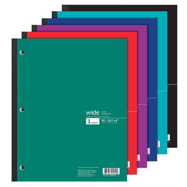 Office Depot Wireless Notebook Assorted Colors Sheets