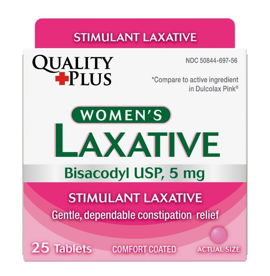 Quality Plus Laxative Bisacodyl Usp 5 mg Tablets, Women (25 ct)