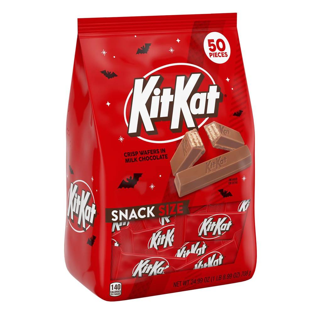 Kit Kat, Milk Chocolate Snack Size, Wafer Candy Bars Bag, 50 Ct, 24.99 Oz