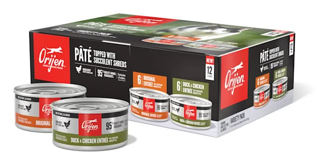 ORIJEN Original + Duck & Chicken Recipes Premium Pate Wet Cat Food Variety Pack, 3 oz.