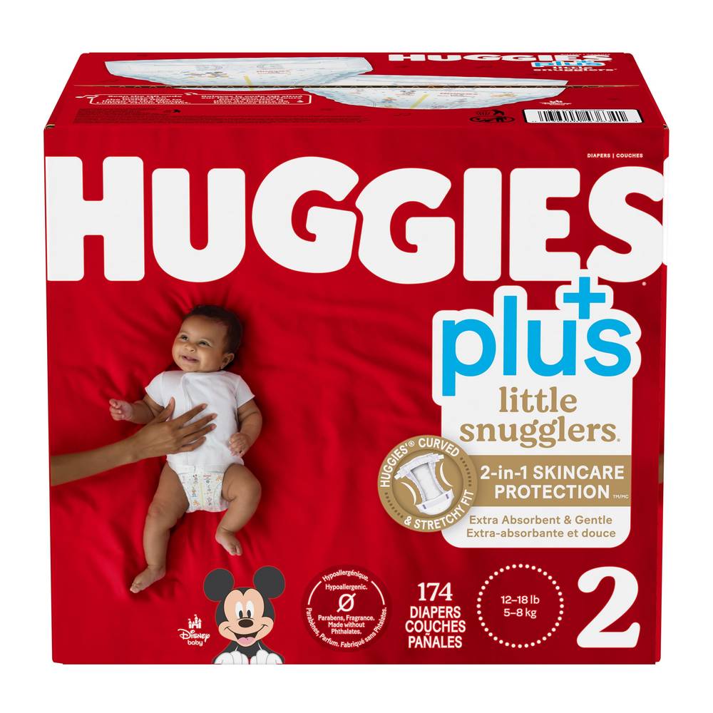 Huggies - Couches Little Snugglers Plus, Taille 2, Paquet De 174