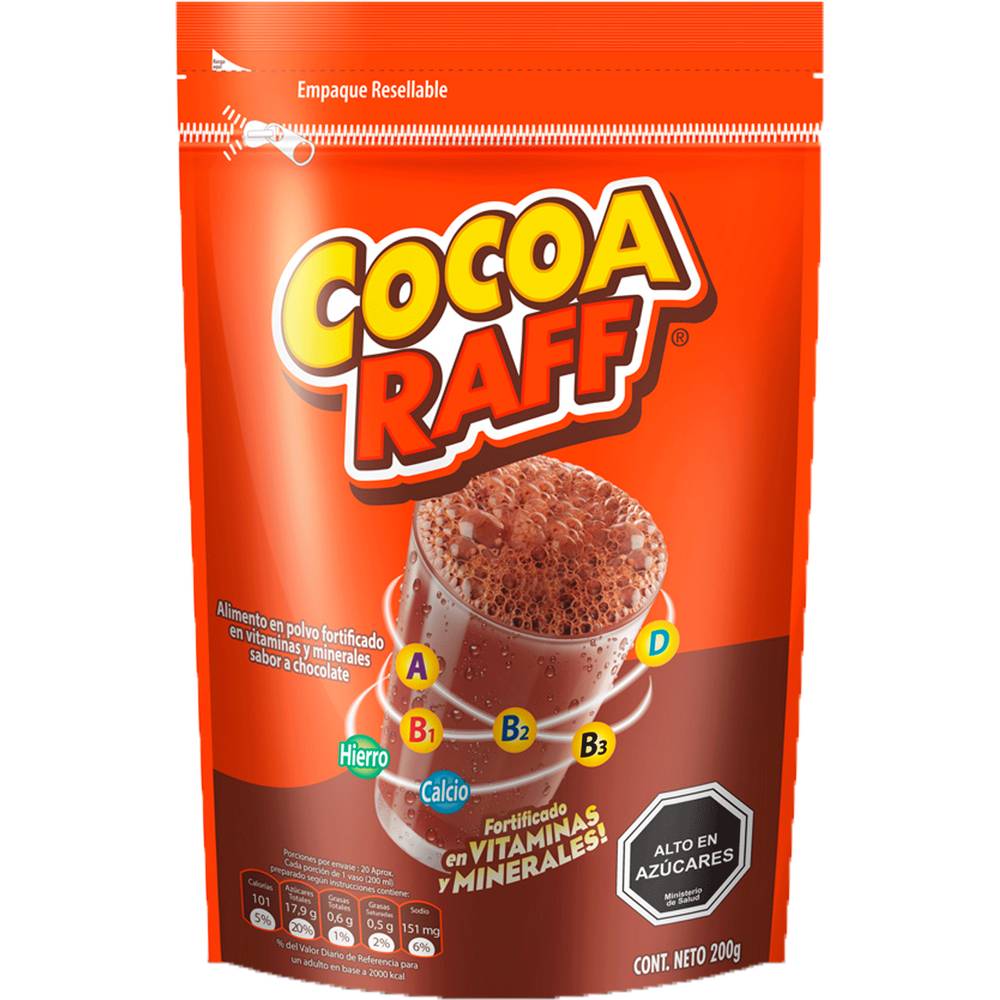 Cocoa raff saborizante para leche sabor chocolate (bolsa 200 g)