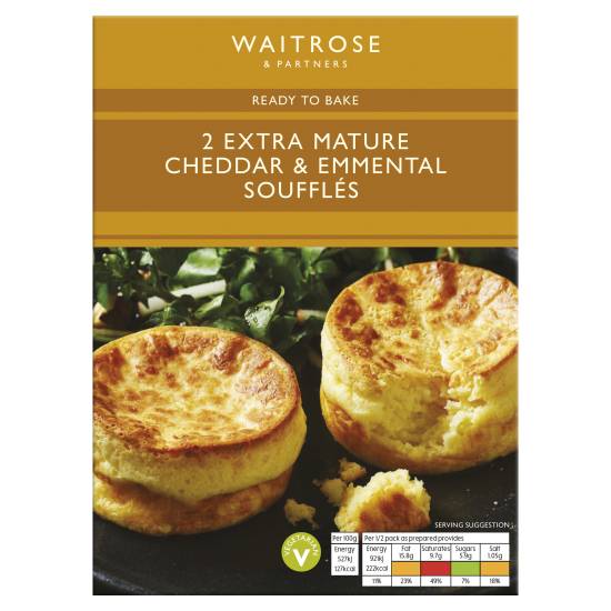 Waitrose & Partners Extra Mature Cheddar & Emmental Soufflés (2 ct)