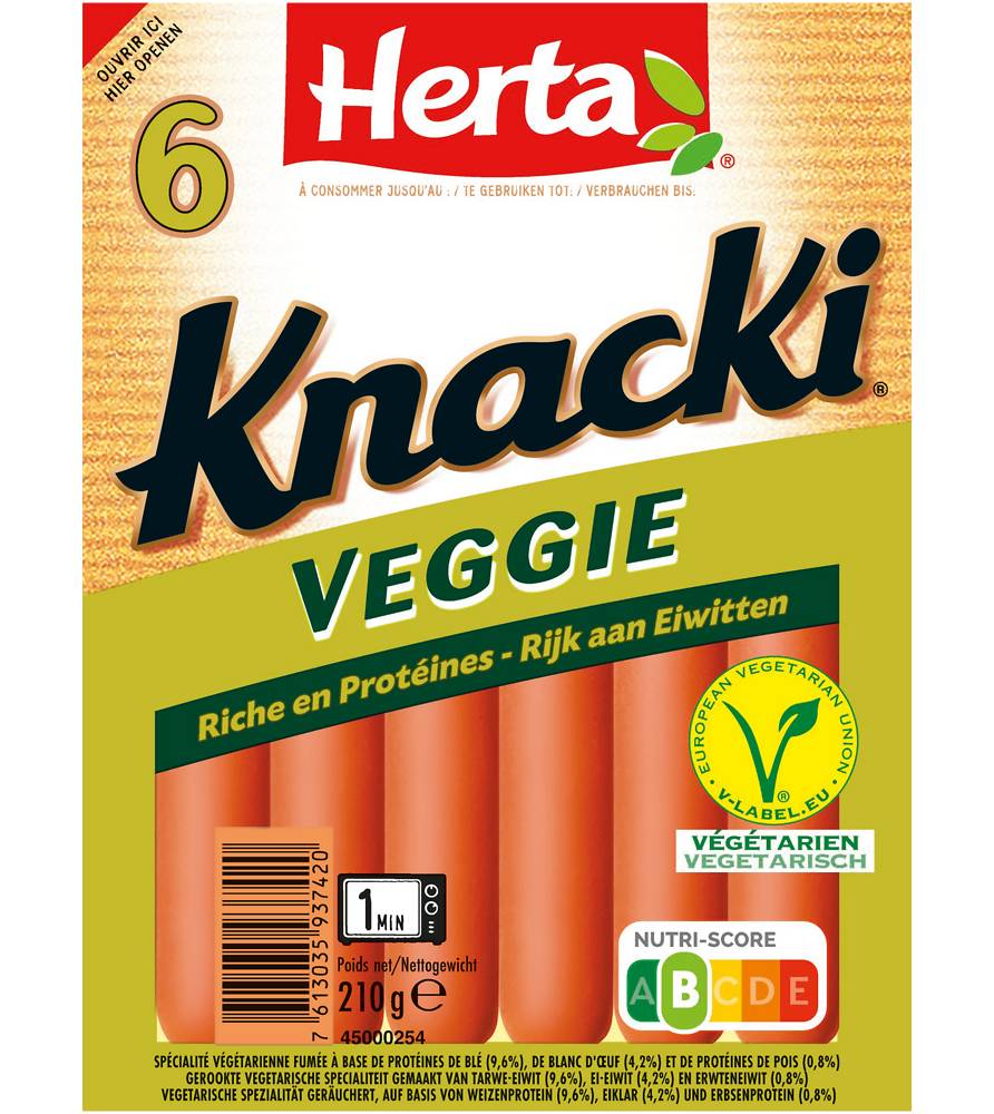 Saucisses Knacki Végétale x6 HERTA 210g