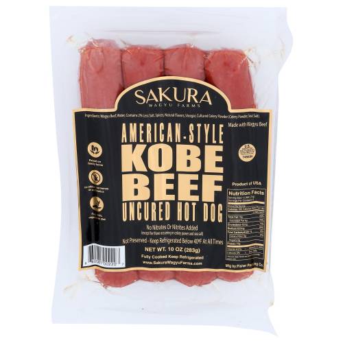 Sakura Wagyu Farms American-Style Kobe Beef Uncured Hot Dog