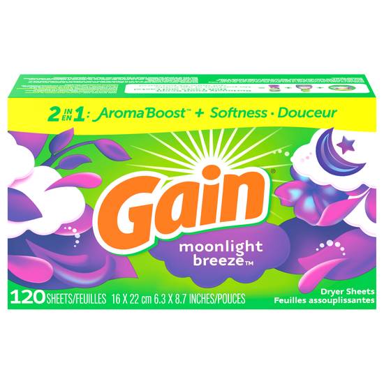 Gain Moonlight Breeze Dryer Sheets (120 ct)