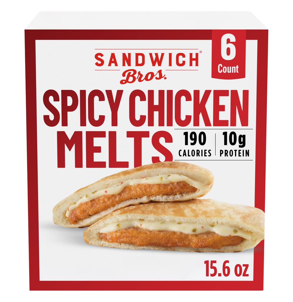 Sandwich Bros. Spicy Chicken Melts Pita Snack Sandwiches (15.6 oz, 6 ct)