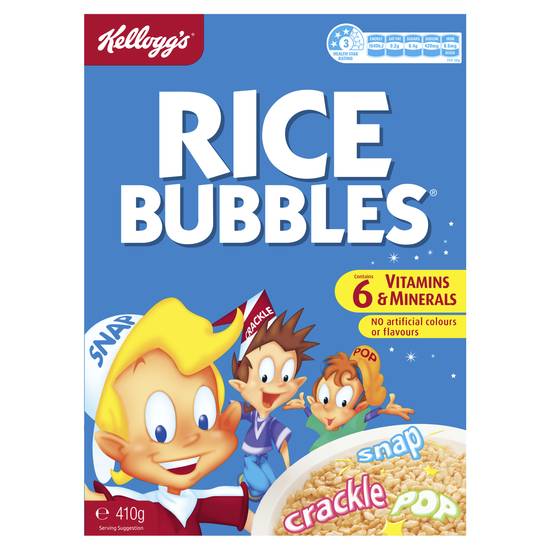 Kellogg's Rice Bubbles Puffed Rice Breakfast Cereal 410g